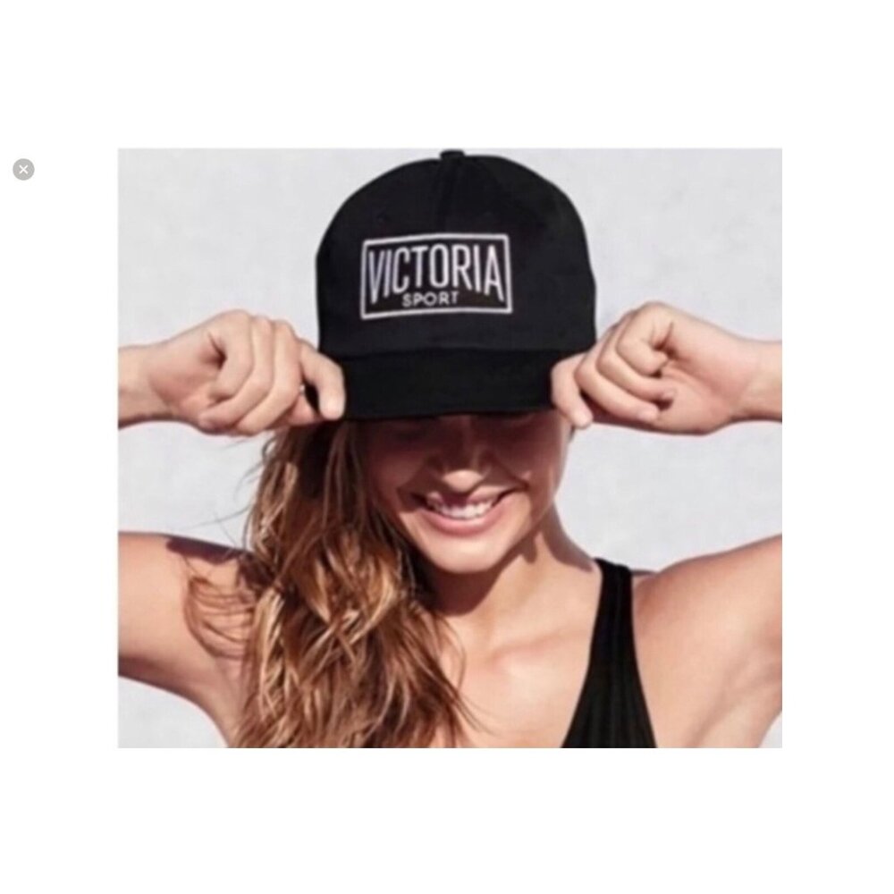 Victoria’s Secret Black Baseball Hat Logo Cap VSX Sport Spellout